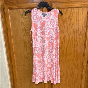 Style & Co. Coral and White Floral Midi Dress
